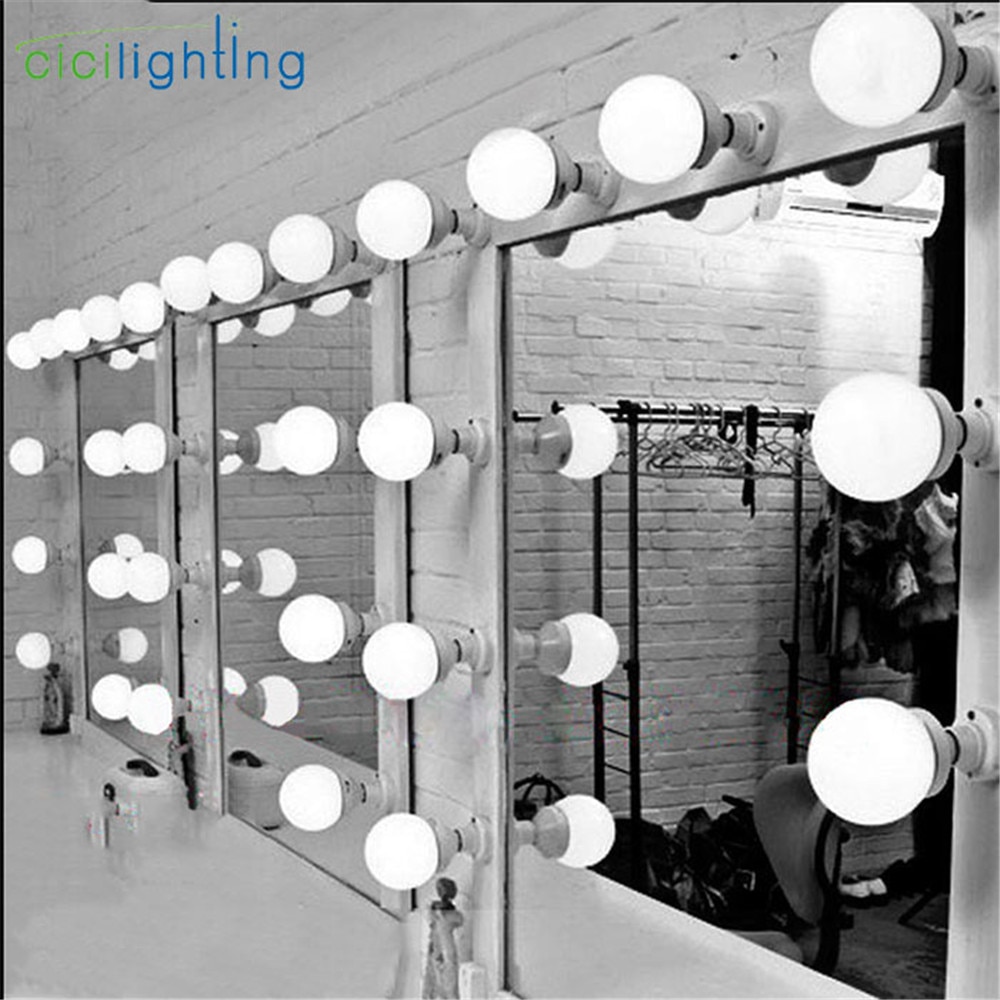 6/10/15/20 stk moderne omklædningsværelse spejl lys væg kosmetisk spejl lampe  e27 e26 led pærer tilslutning belysning makeup væg væglamper