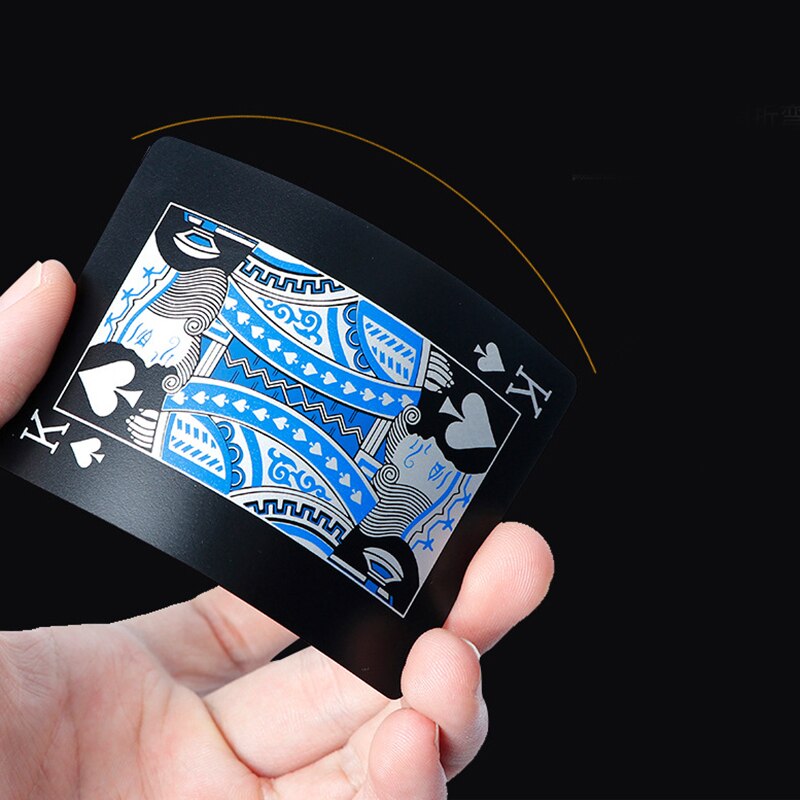 PVC Poker Plastic Collection Playing Cards Magic Durable Black Blue Color Poker Card Sets Games Toys for Children Adults