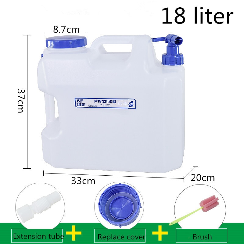 Seau à eau vide avec robinet Portable en plein air récipient d'eau potable de alimentaire PE maison bureau voiture réservoir liquide