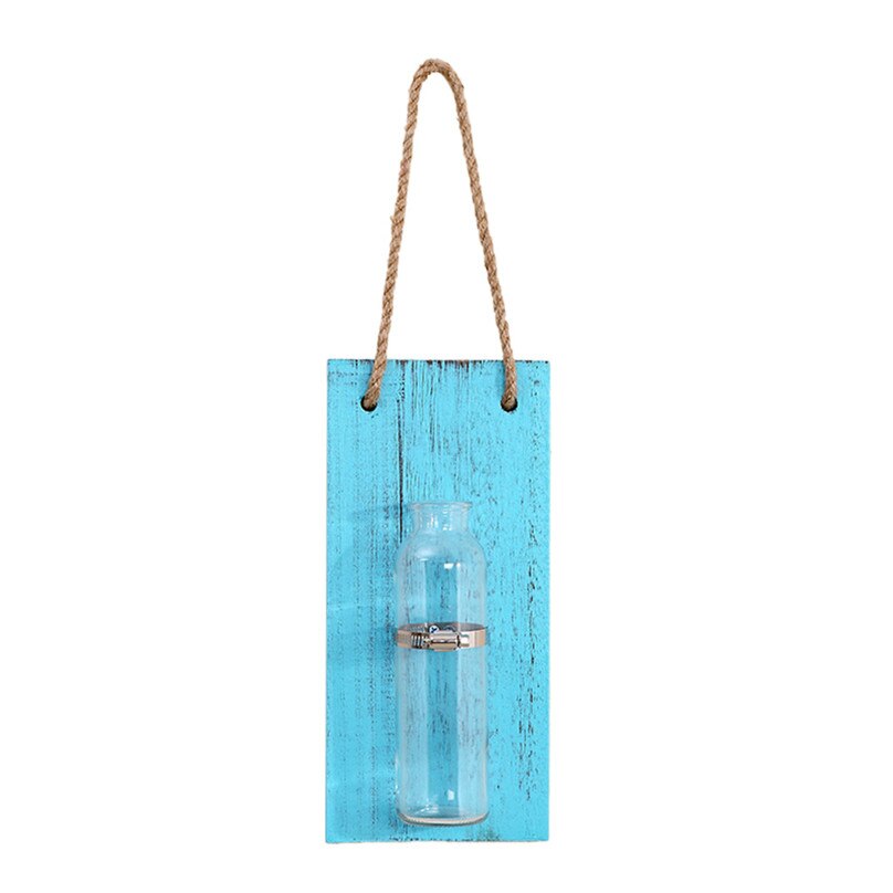 Muur Hydrocultuur Planten Vaas Muur Opknoping Bloempot Wanddecoratie Ornamenten home Decoratieve Planken #4A23: Sky Blue