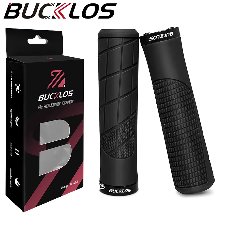 BUCKLOS Bicycle Handlebar Grip Ruber Bike Handle Bar Grips Shock Absorbing Lockable MTB Cuffs Cycling Accessories: Brown