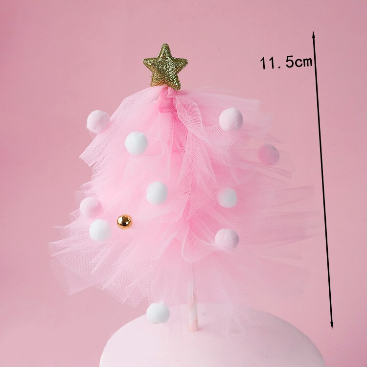 Costume de noël rose en fil d'arbre | Décorations de princesse de neige pour filles, décoration de gâteau, fournitures pour fête d'enfants, pour la pâtisserie, adorables: DIY christmas tree B
