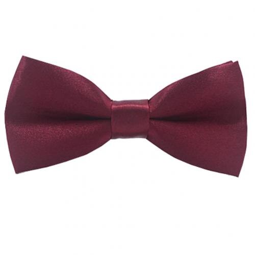 Baby kinderstropdas effen kleur verstelbare stropdas strik feest fotografie rekwisieten elastische kleurrijke vlinder satijnen feest accessoire: Paarsachtig rood