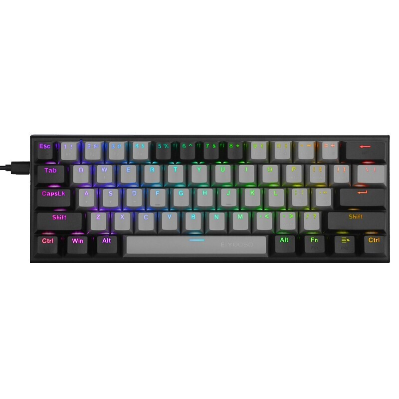 ! 61 Keys Mechanical Keyboard Game Keypad RGB Backlight Type-C USB Wired Waterproof 60% PC Gaming Keyboard for PC: Olive / Brown Switch