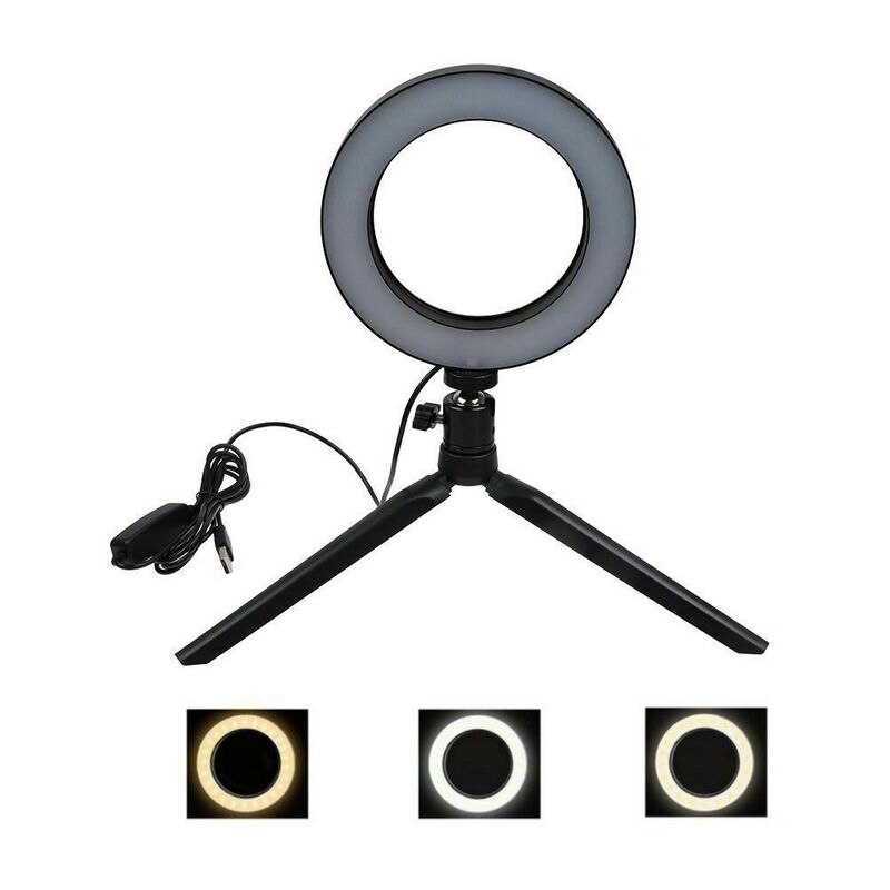 Dia.20cm LED Fill Ring Light Kit w/Desk Stand for Makeup Phone Camera Selfie filling Beauty photography shooting video lighting: Default Title