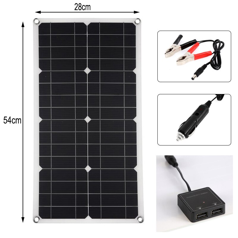 100w fleksibelt solcellepanelsæt til hjemmets solcelleanlæg til campingvogn 12v solcelle oplader celle energisystem