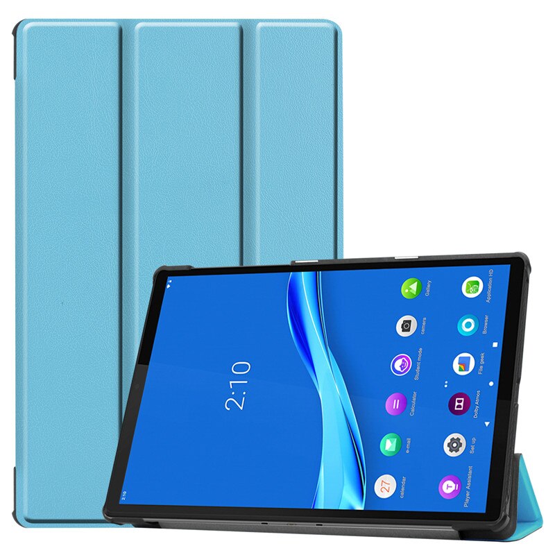 For lenovo tab  m10 fhd plus etui tb -x606f tb -x606x pu lær magnetisk nettbrett foliodeksel for lenovo tab  m10 plus 10.3 tommer: Himmelblå
