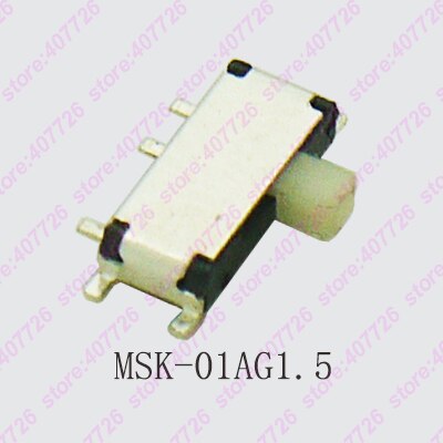 20PCS Mini Slide Switch On-OFF Micro Toggle Switch 1P2T H=1.5/2/4MM Miniature Horizontal Slide Switch SMD/DIP: MSK-01AG1.5