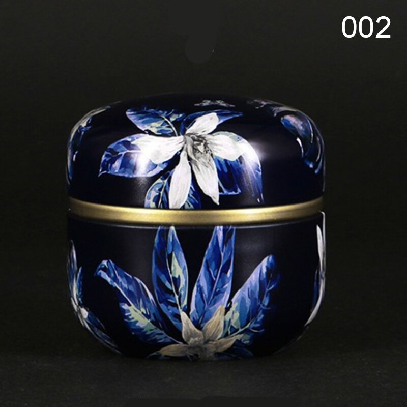 Multifunction Chinese Style Tea Caddies Round Metal Tea Box Jar with Lid F2: 002