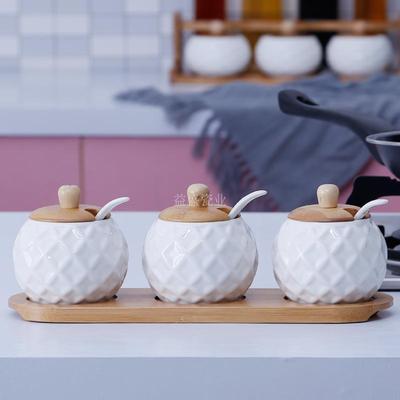 NEWYEARNEW Ceramic Spice Storage Bottles Jars Kitchen Tools Set Japanese-Style Combination Herb Home Wedding: e