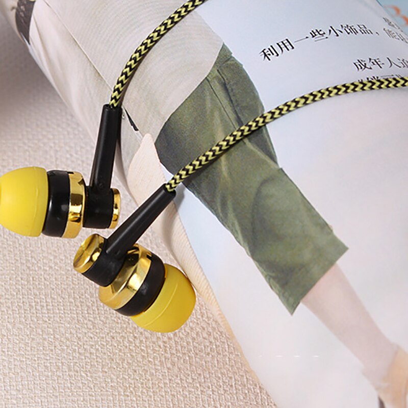 Mobiele Telefoon Met Tarwe Draad Oortelefoon In-Ear Gevlochten Bedrading Cord Universele Muziek Subwoofer Hoofdtelefoon Voor Xiaomi Huawei Samsung