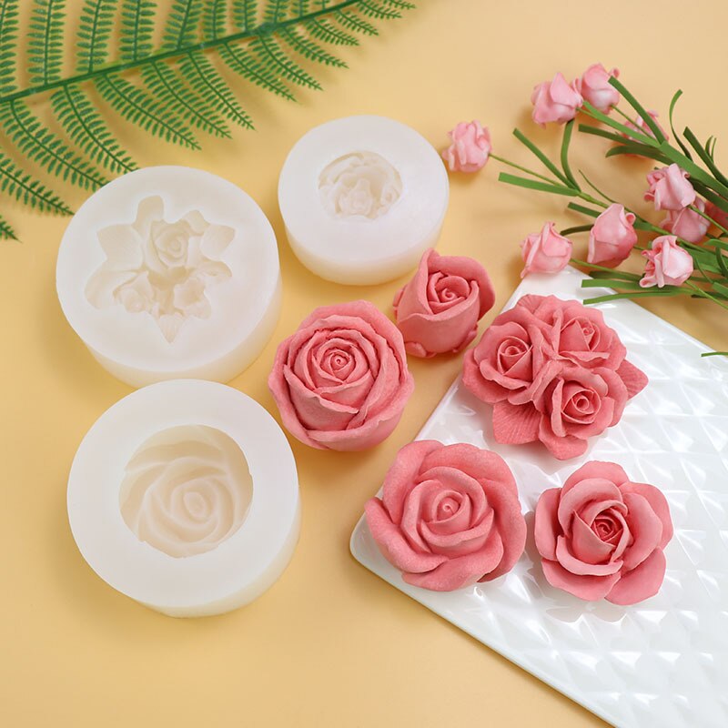 Rose blomst mousse kage silikone form chokolade form kage dekoration bagegrej fødevarekvalitet silikone