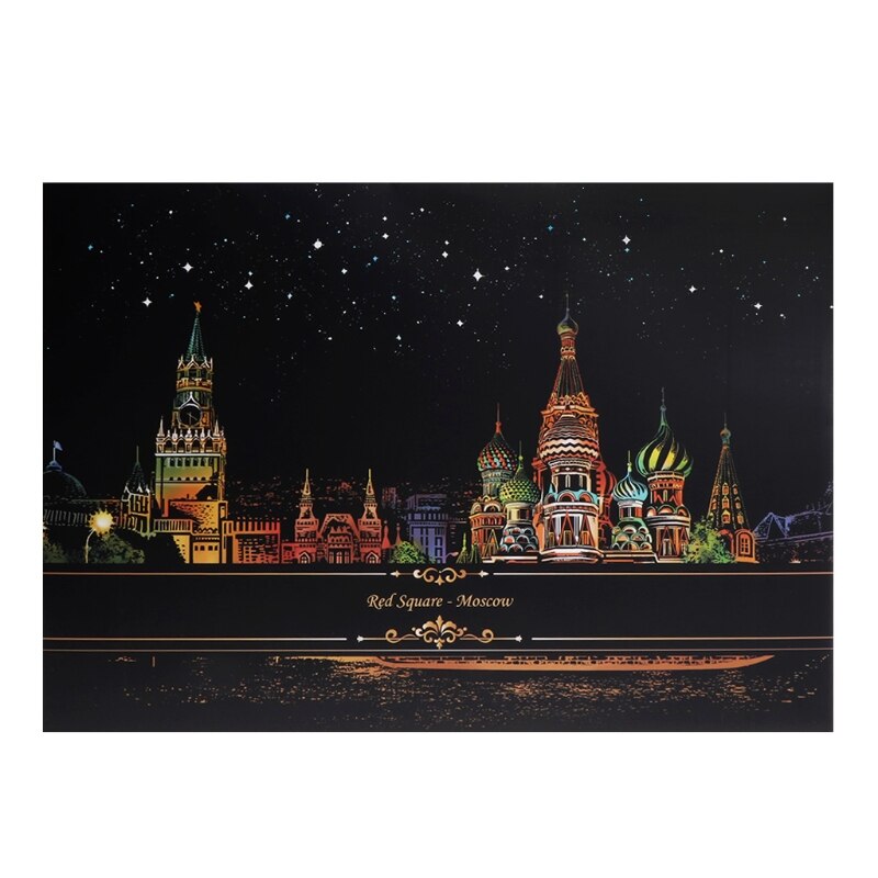 2 Sheets Scratch Pictures Paper 41x29cm Set Screen Postcard DIY: 5