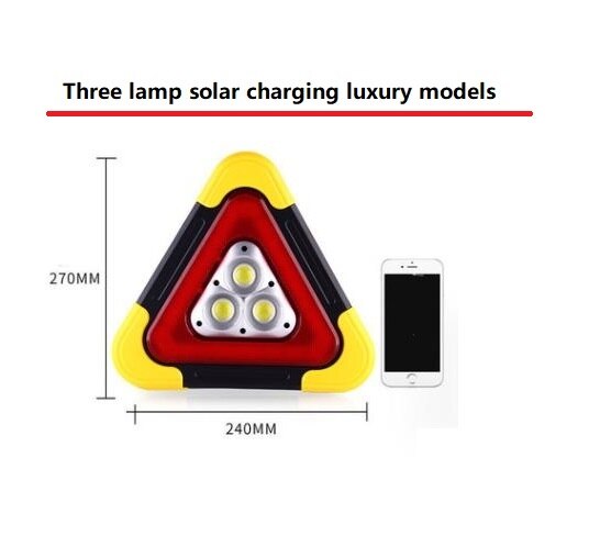 Road Traffic LED Warning Lights Car Block Parking LED Tripod Luminous Flashing Safety Sign: 3 Lamps Recharge