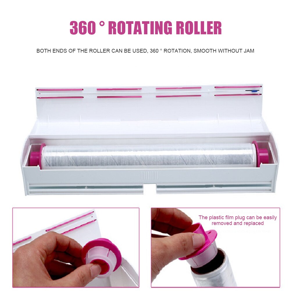 Plastic Film Wrap Cling Dispenser Household Kitchen Supplies Cling Cutting Box Kitchen Food Preservation Film Storage Holder