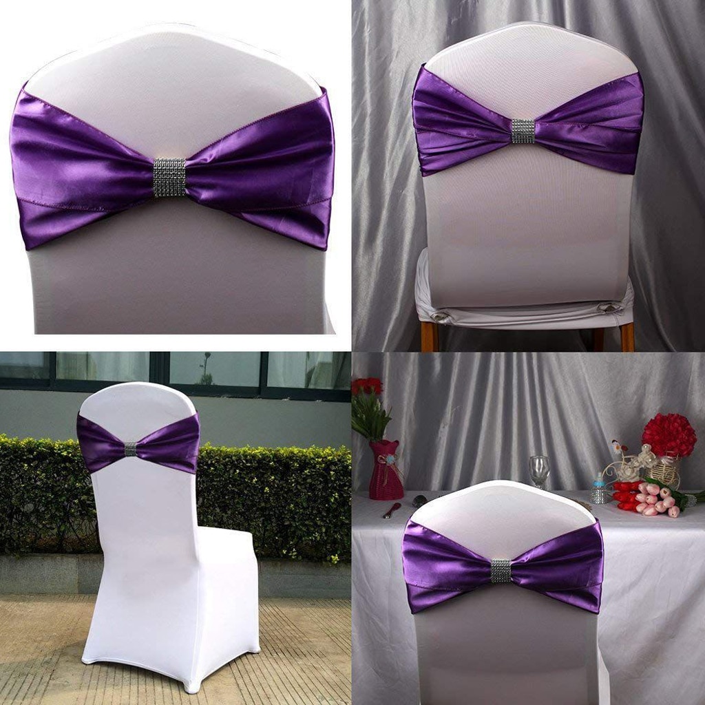 100 Pcs Diy Stoelen Sash Bows Tafelkleed Doek Papier Napkinsnapkin Strass Ringen Servetringen Ornament Voor Party Wedding