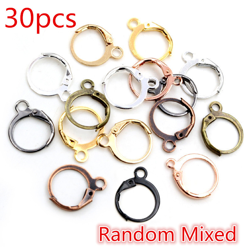 30-50 uds/lote de oro plata francés pendiente ganchos de alambre configuración Base aros pendientes para bricolajes artículos de fabricación de joyas al por mayor: Violeta