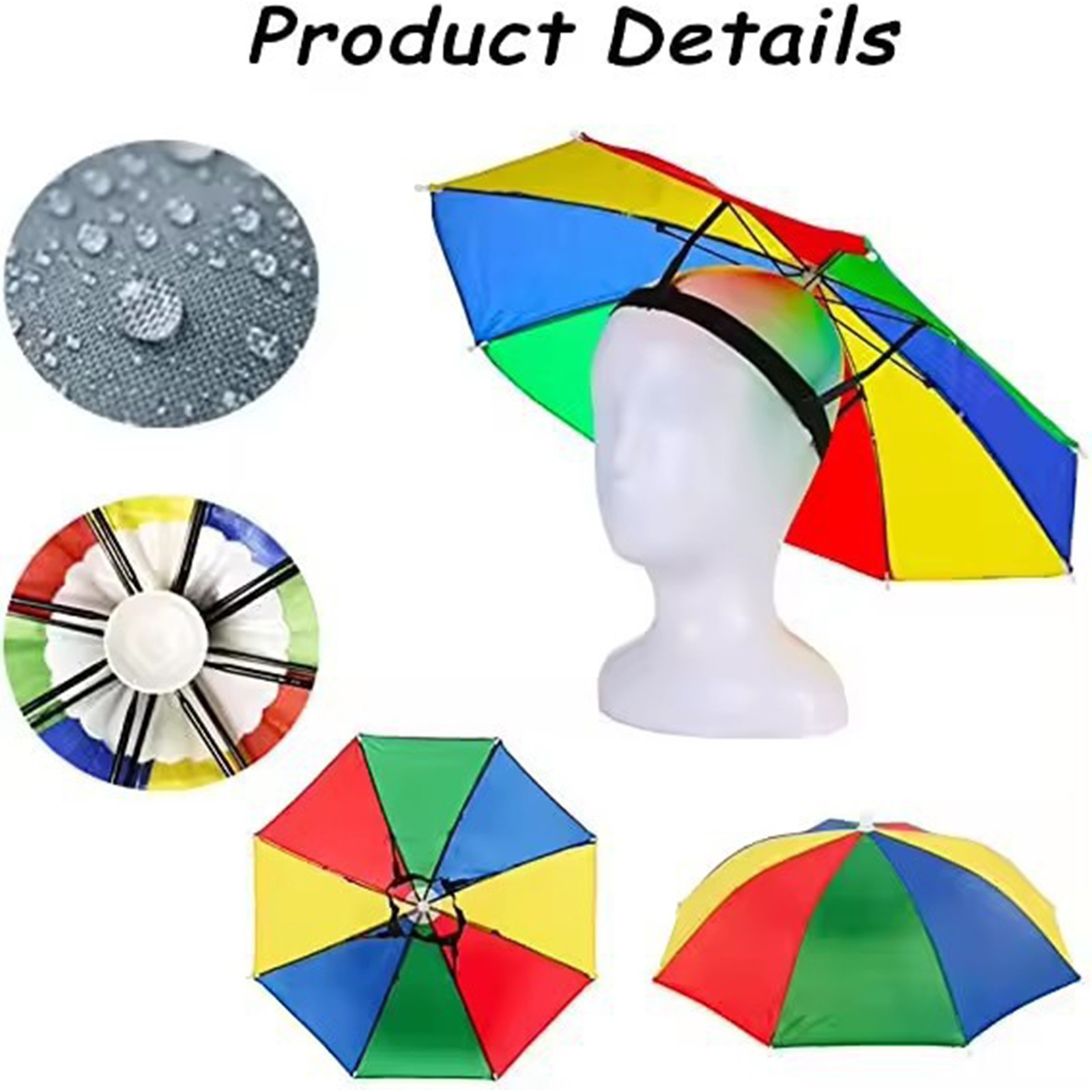 Paraguas soleado plegable para exteriores para niños, sombrero de paraguas plegable, protección solar, protección contra la lluvia, accesorios para sombrero de pesca