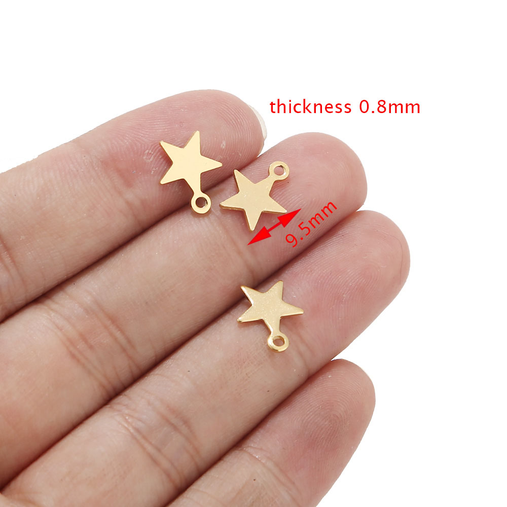 20pcs Stainless Steel Gold Tone Tiny Star Charms For Bracelet Jewelry Making Accessories