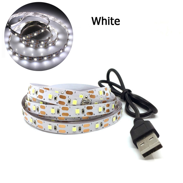 Tira de luces LED RGB 2835, 5V, alimentación USB, cinta LED Flexible RGB/blanca, 60LED, 0,5 m, 1m, 2m, 5m, cinta de diodo de retroiluminación para pantalla de escritorio de TV: YELLOW / Verde / 6 m