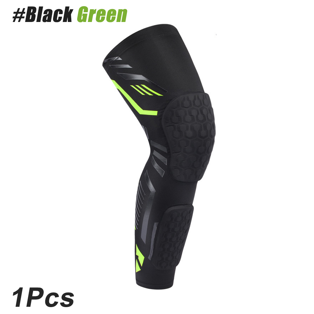 1/2PCS Knee Calf Padded Compression Leg Sleeve Thigh Sports Protective Gear Shin Brace Support for Football Volleyball Soccer: M / green