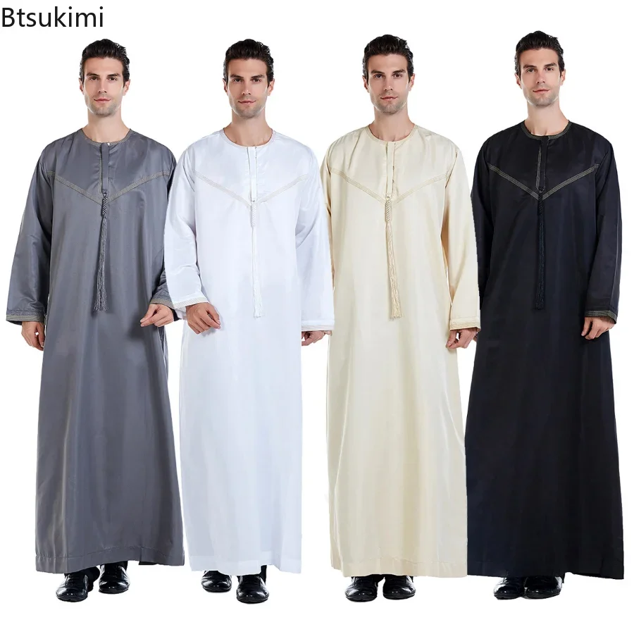 Ramadan Muslimische Männer Kleidung Jubba Thobe Langes Kleid Pakistan Dubai Arabisch Djellaba Kaftan Abaya Islamische Gebet Kleid Gottesdienst