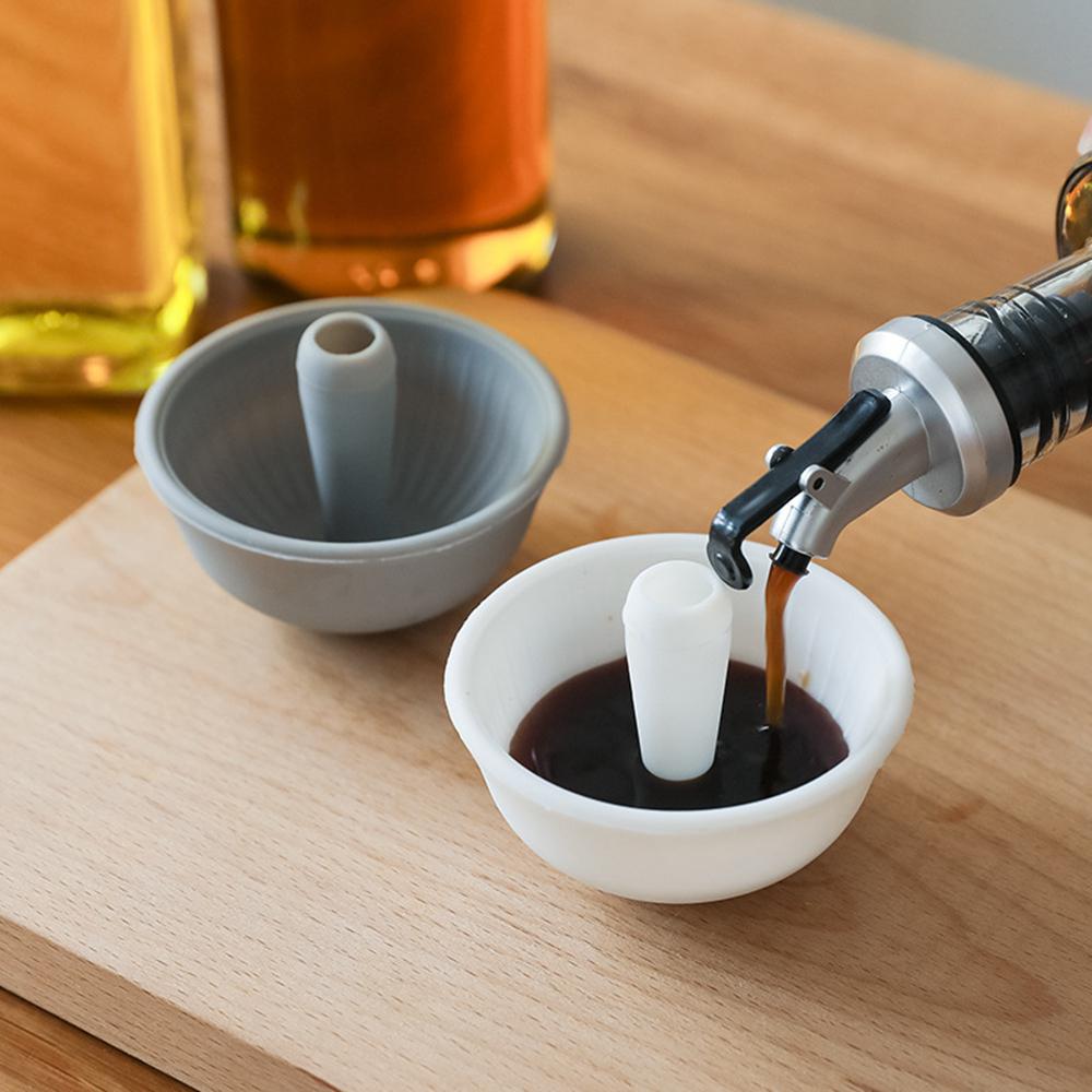 Embudos multifuncionales 2 en 1, embudos plegables de silicona de alimentaria, miniembudo separador de aceite de cocina, bebidas de vino, embudos separadores