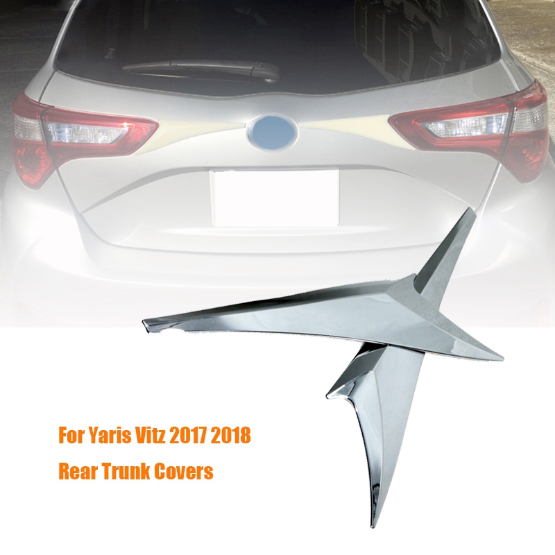 2 Pcs Kofferdeksel Moulding Trim Abs Chrome Voor Toyota Yaris Vitz Kofferbak Cover
