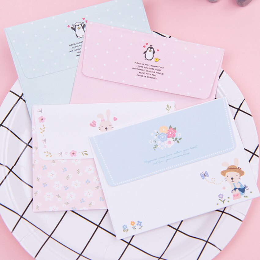 1set/lot Cartoon Greeting Card Writing Paper Letter Invitation Paper Stationery With Envelope Set