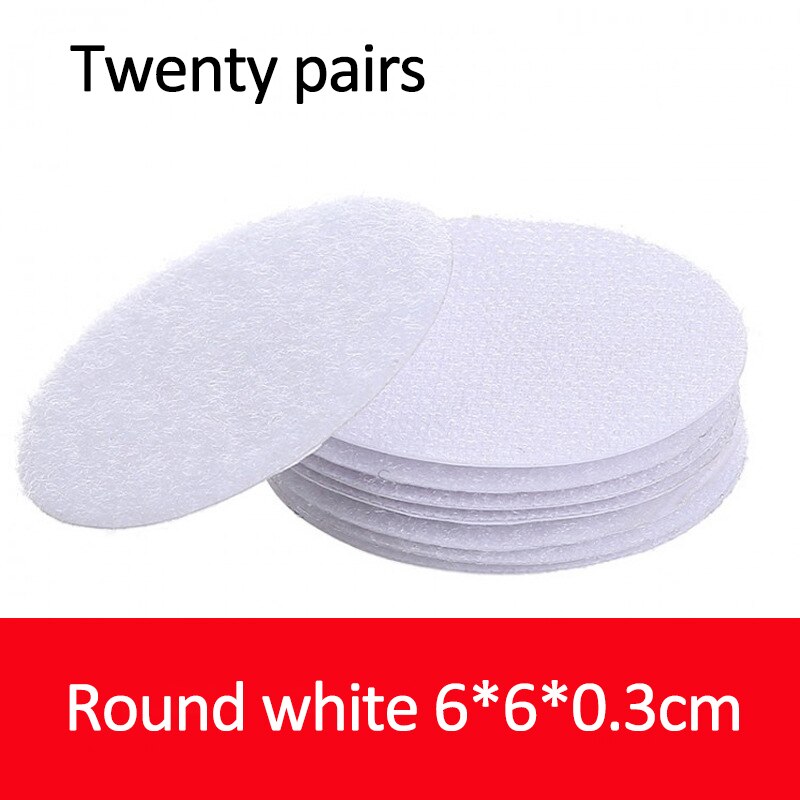 5/10/20 Pairs 60mm Strong Self Adhesive Fastener Dots Stickers Velcro Adhesive Tape For Bed Sheet Sofa Mat Carpet Anti Slip Mat: 20 Pairs White Round