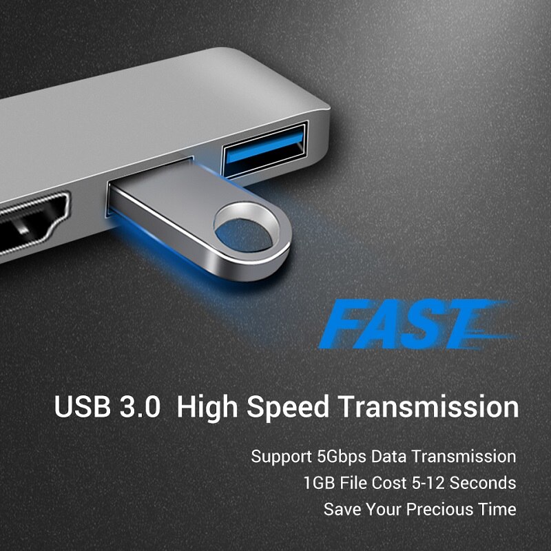 Snowkids tipo C Dock Hub para MacBook Pro MacBook Air HDMI USB3.0 USB C puertos de expansión del divisor