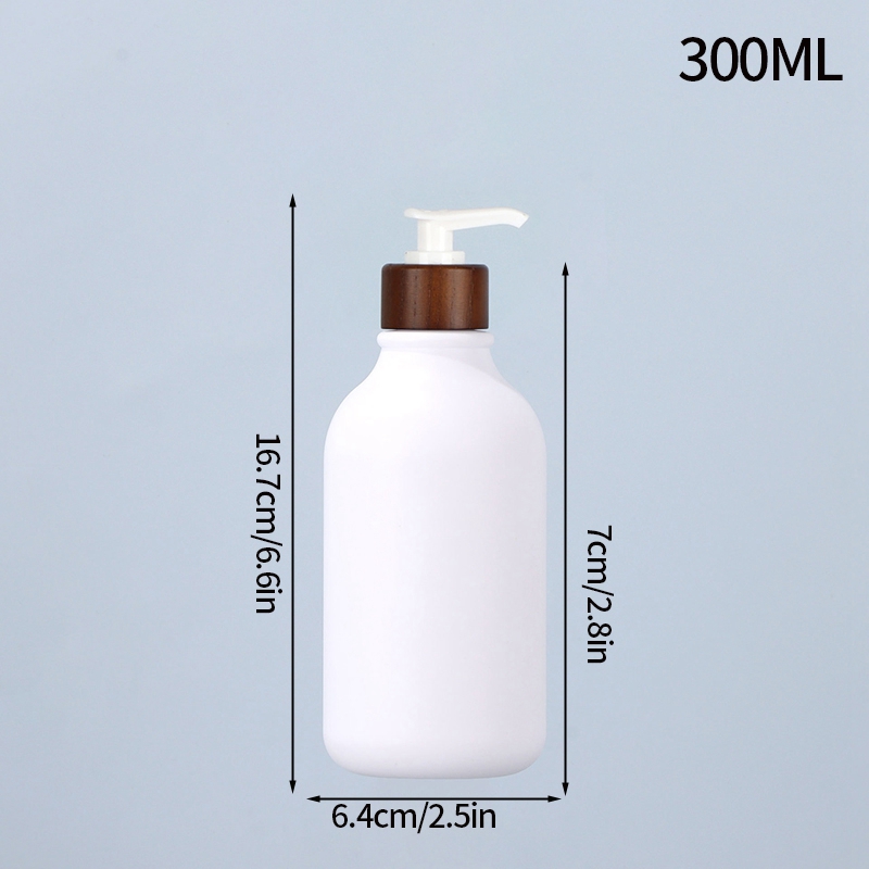 300/500ml sjampo dispenser beholder dusjsåpe balsam baderom vanntett forhåndsmerket påfyllbar sjampoflaske såpe: Klar