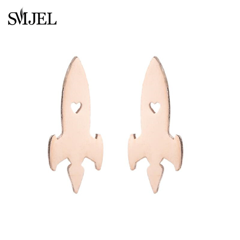SMJEL-pendientes pequeños negros para bicicleta para hombre y mujer, joyería para Piercing en la oreja de acero inoxidable, aretes deportivos para Fitness,: Chapado en platino