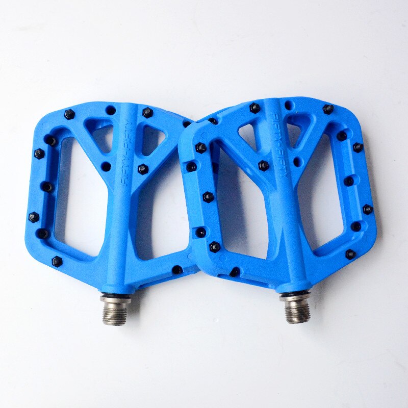 FIFTY-FIFTY Mountain Bike Pedal MTB Bicycle Flat Pedal non-slip nylon ultra light flat pedals: Blue