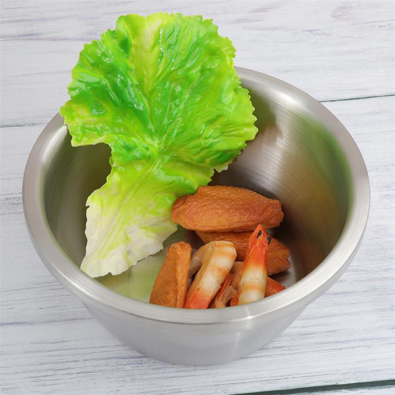 Lavabo de acero inoxidable Tureens engrosado, cuenco de mezcla redondo, lavabo de lavado para cocina, Bol para ensaladas, recipiente para comida