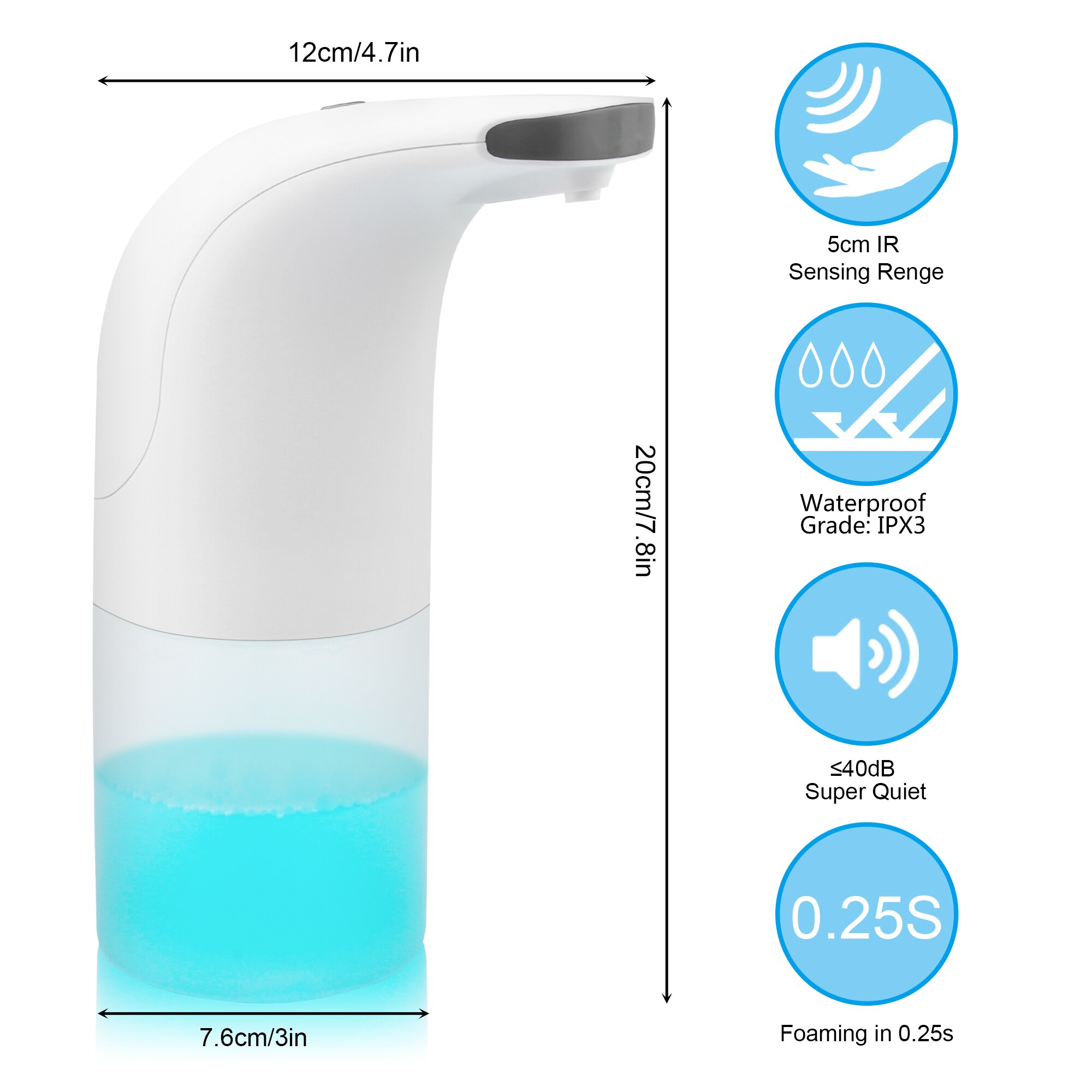 Inteligente automático de espuma dispensador sabão sensor movimento infravermelho bomba touchless dispensador para banheiro & cozinha