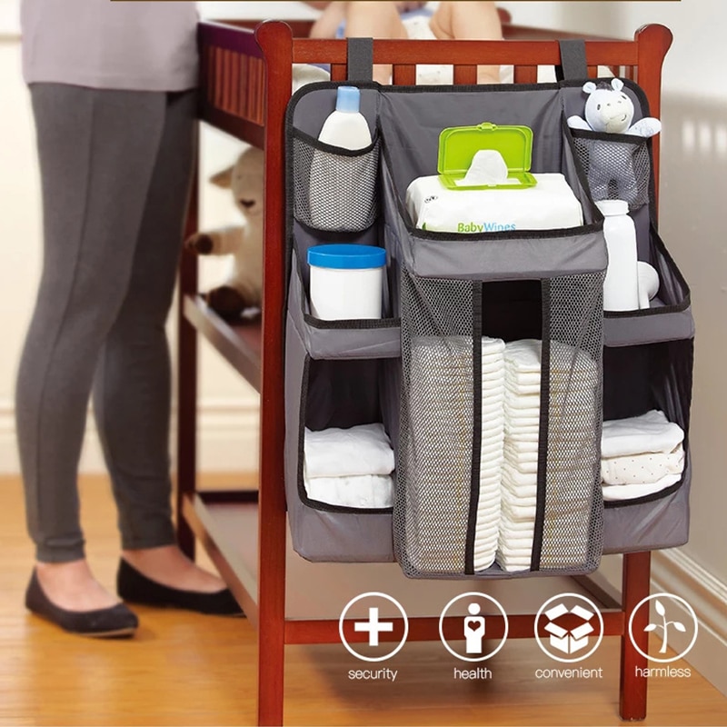 Baby Crib Organizer Opknoping Zakken Voor Pasgeboren Baby Beddengoed Set Organizer Luier Opbergtas Luiertas Kids Bed Linnen