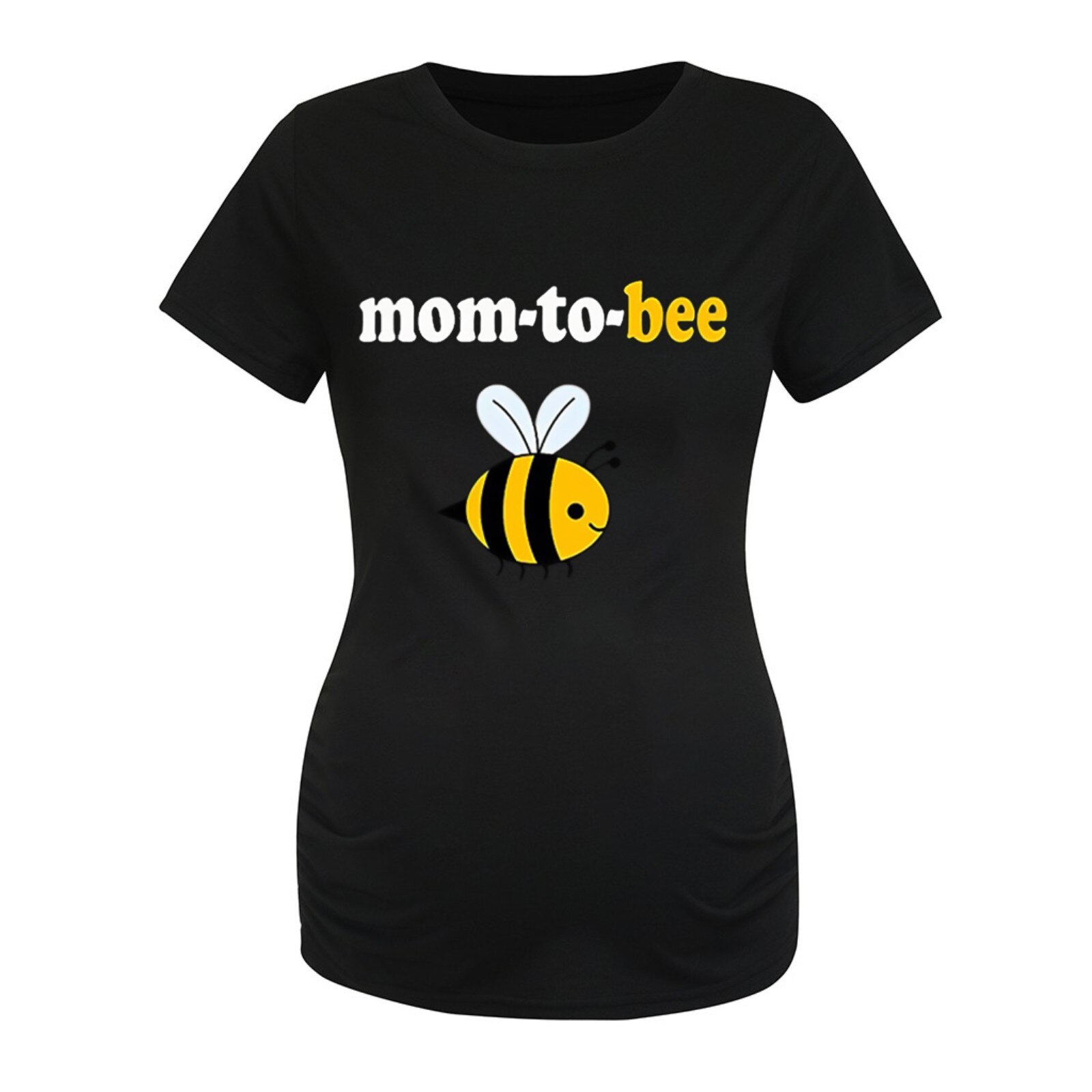 Mooie Patroon Tops T-shirt Zwangerschap Kleding Vrouwen Moederschap Korte Mouwen Cartoon Honeybee T-shirt Moeder Clothing11: S