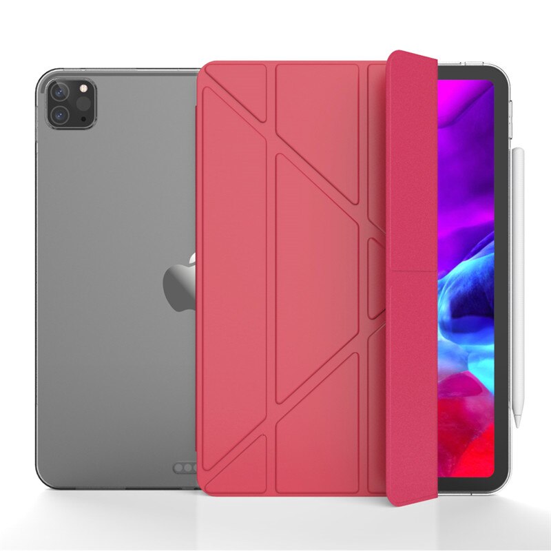 Case For iPad Pro 11 Cover Ultra Slim PU Leather+TPU Back Smart Magnetic Flip tablet Stand cover for iPad Pro 11 case: red / Pro 11inch 2018