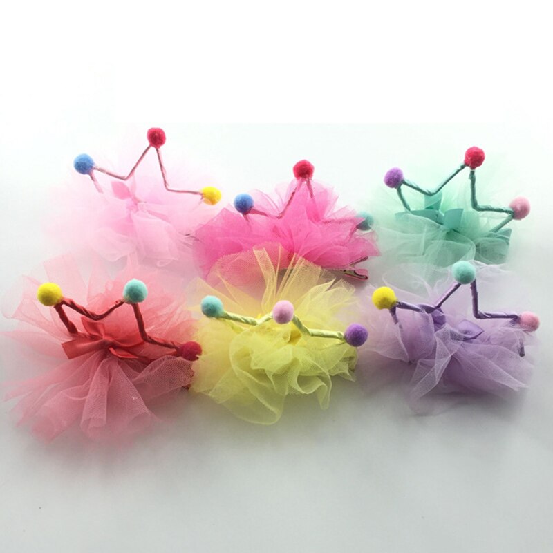Pinza para el pelo con pompón para mascota, accesorio con lazo, corona para el pelo de perro, accesorios para el cuidado del cabello, 1 pieza