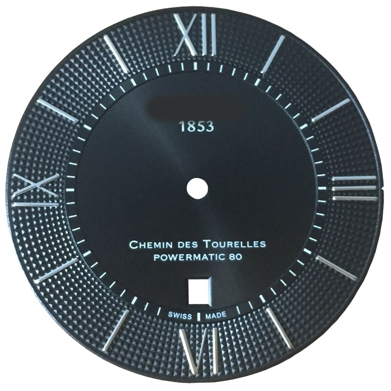 38mm cadran aiguilles boîtier pour T099407A montre texte T099408 montre accessoires pour ETA 2824-2 mouvement: Black Silver Scale