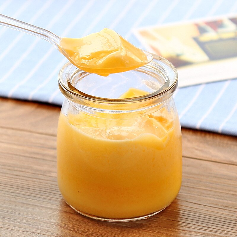 Petite bouteille en verre Transparent de 100ml, avec bouchon et grande ouverture, pour Pudding, lait acide, haute température, 1 pièce