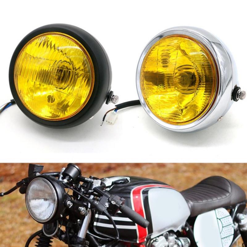 12V Motorrad Scheinwerfer retro Jahrgang Runde Scheinwerfer Lampen Für Yamaha Suzuki Honda CG125 Motorrad Zubehör