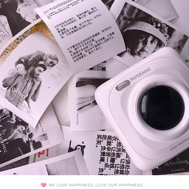 Printable Sticker Paper Roll Self-Adhesive Thermal Paper for PeriPage A6 Thermal Printer PAPERANG P1/P2 Mini Photo Printer: white