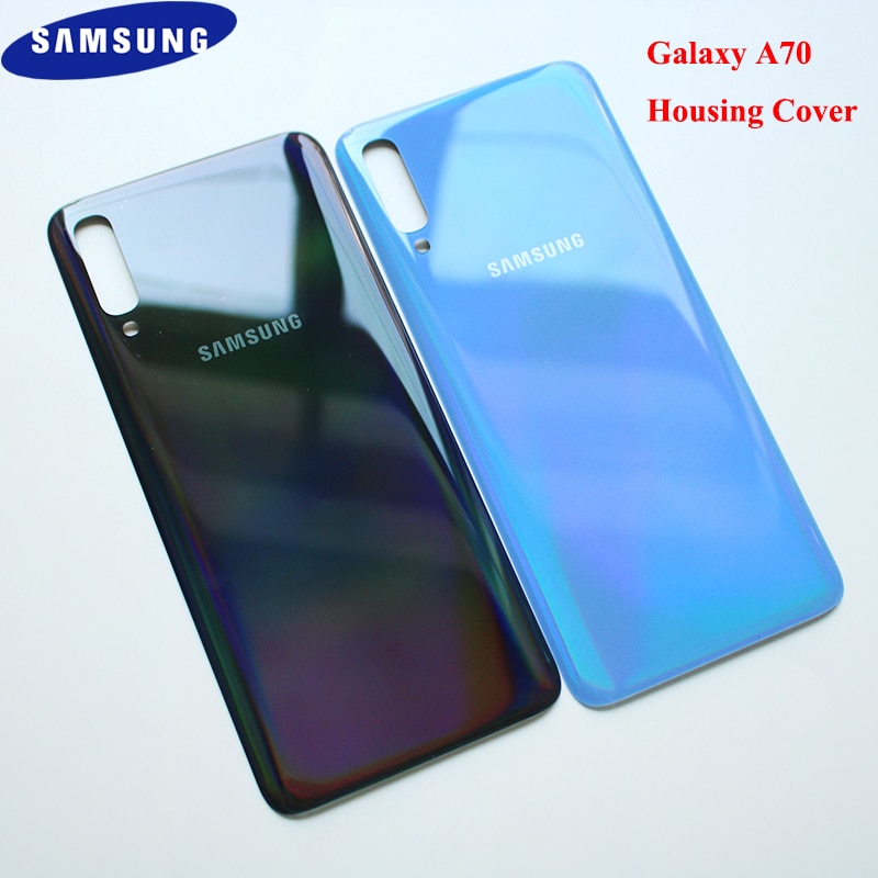 Coque de téléphone Samsung Galaxy A70 A70 , couvercle de batterie arrière en verre 3D, pour Galaxy A705 A705F et logo