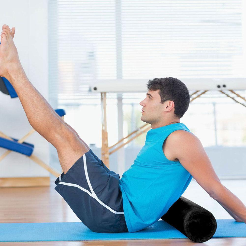 30 x 15cm epp-schaumstoffrolle, hohe fitness-massagerolle, trainingsgerät, schwarz, workout-sport, yoga, fitness, balance-stein, bl  i2 k 6