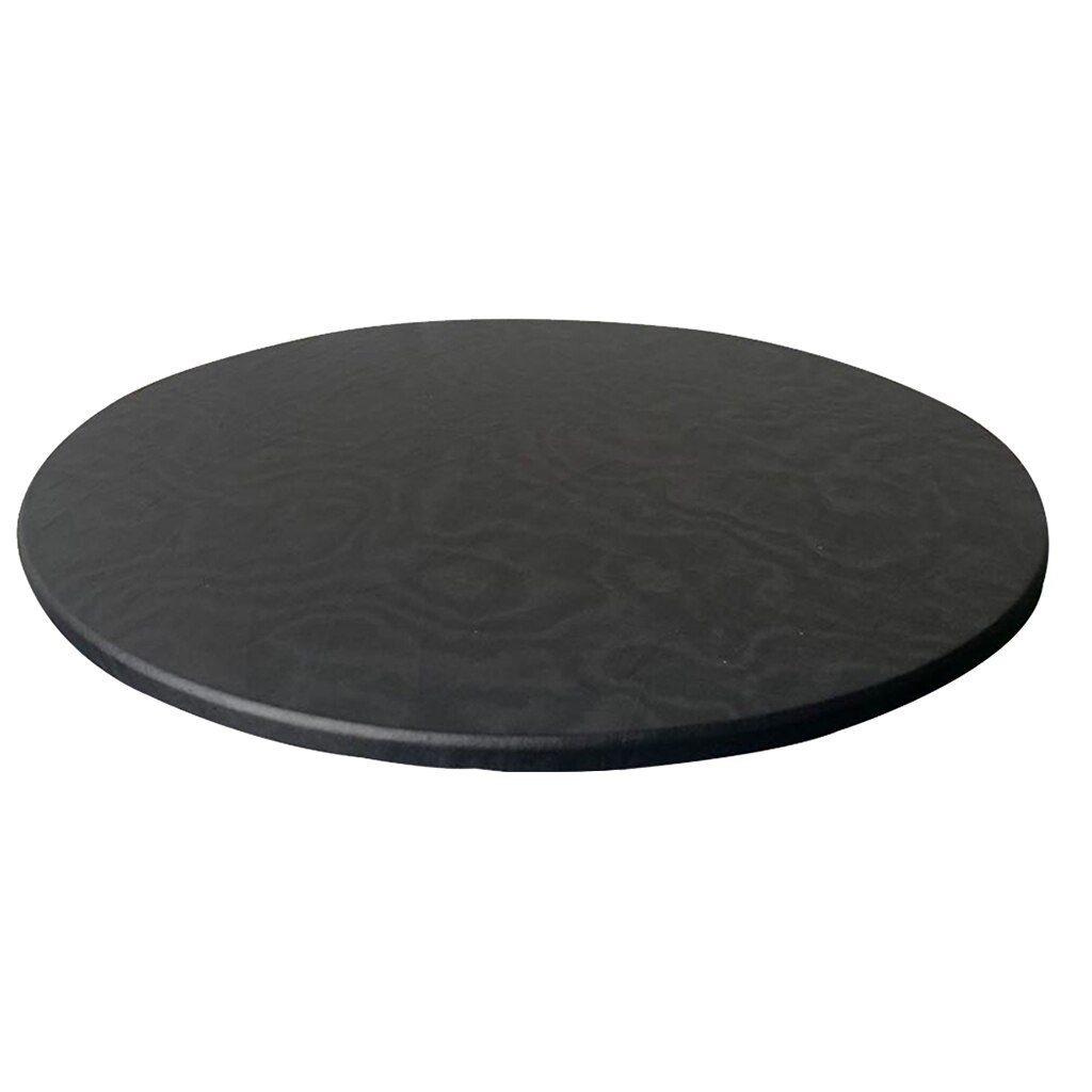 Rundt elastisk borddæksel kludbeskytter vandtæt polyester duge catering monteret borddæksel med elastisk kantet 120cm: Sort