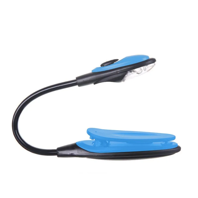 Luci da libro a portato portatili Lampada da scrivania con luce notturna a clip regolabile Protezione per gli occhi Lampade da lettura Luce da lettura con batteria: Blu