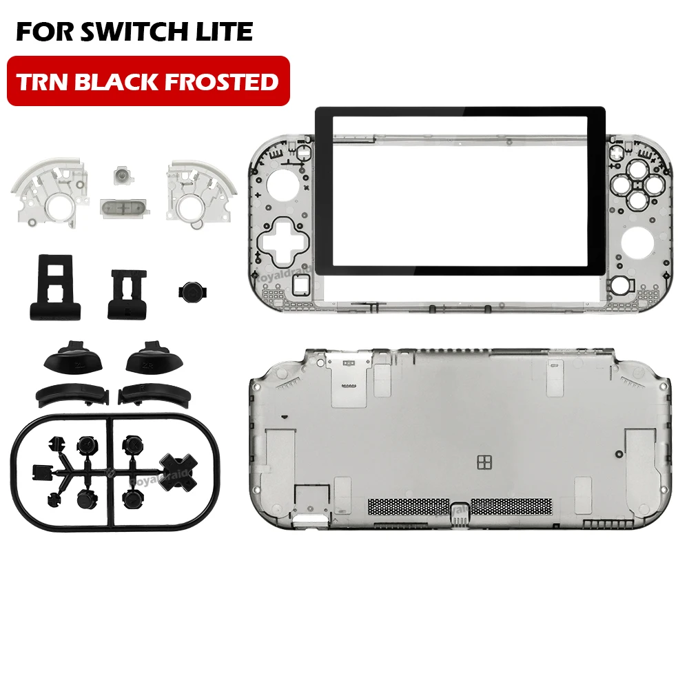 Para Switch Lite para consola de juegos NS LITE, carcasa de repuesto, botones y acceso de modificación de pantalla de película de vidrio templado: Rojo