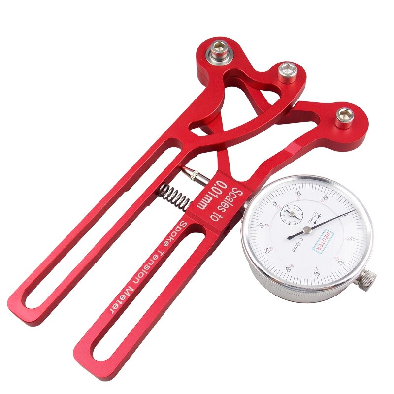 MTB elektroniczny miernik napięcia szprychy cyfrowa skala wskaźnik rowerowy miernik tensjometr szprycha rowerowa napięcie narzędzie czerwony